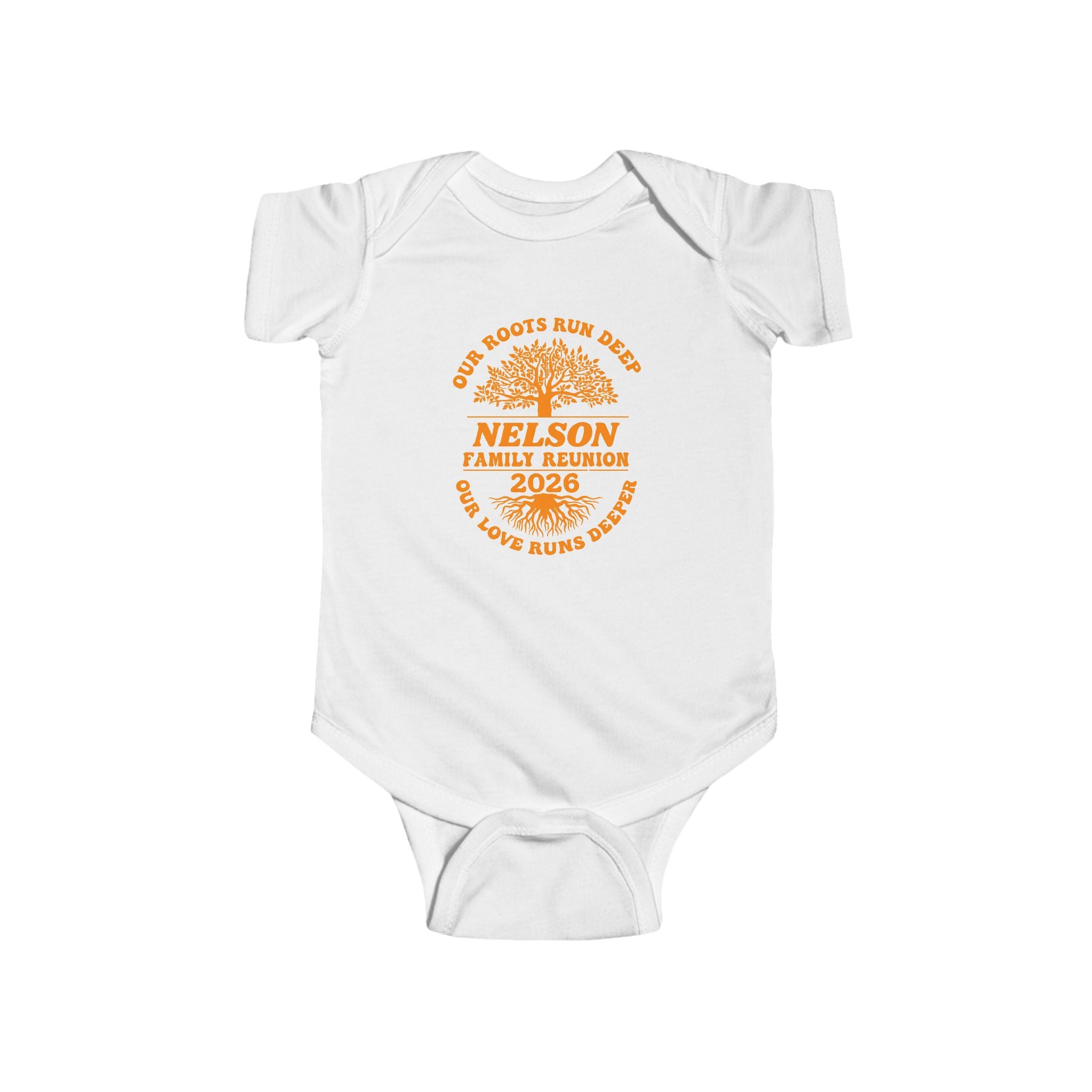 Nelson Family Reunion 2026 Infant Bodysuit – "Our Roots Run Deep" Baby Onesie