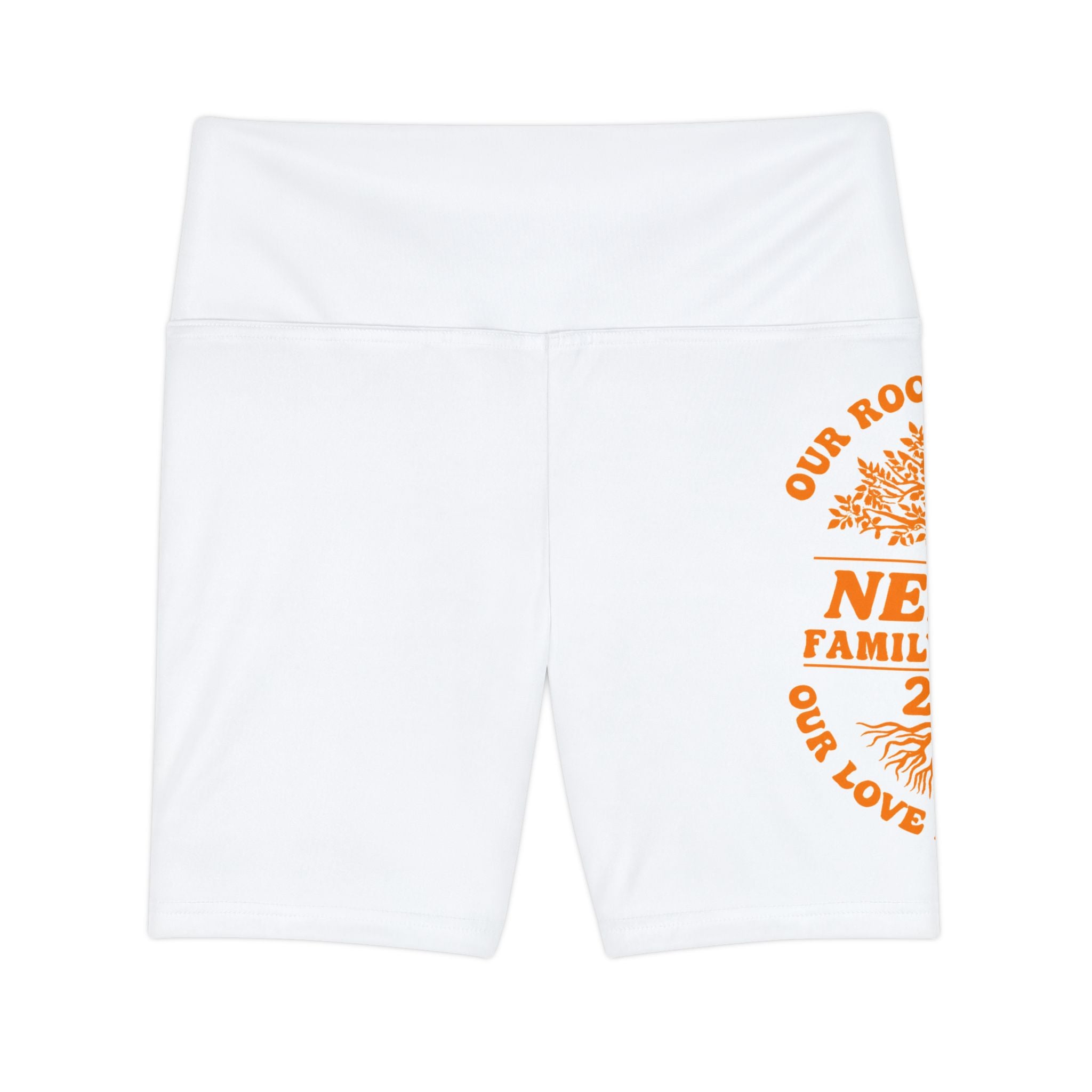Family Reunion Women's Workout Shorts — Custom 'Our Roots Run Deep' Design