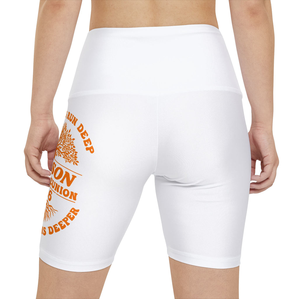 Family Reunion Women's Workout Shorts — Custom 'Our Roots Run Deep' Design