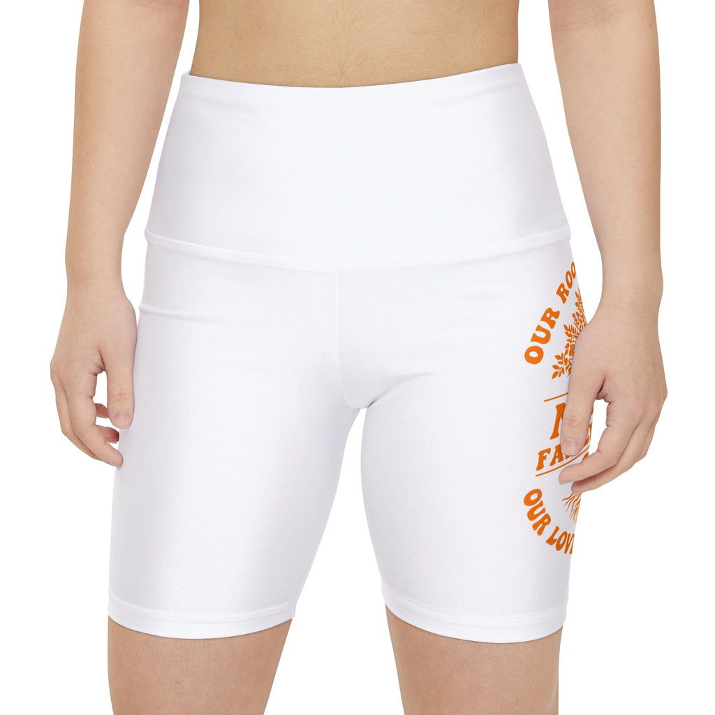 Family Reunion Women's Workout Shorts — Custom 'Our Roots Run Deep' Design