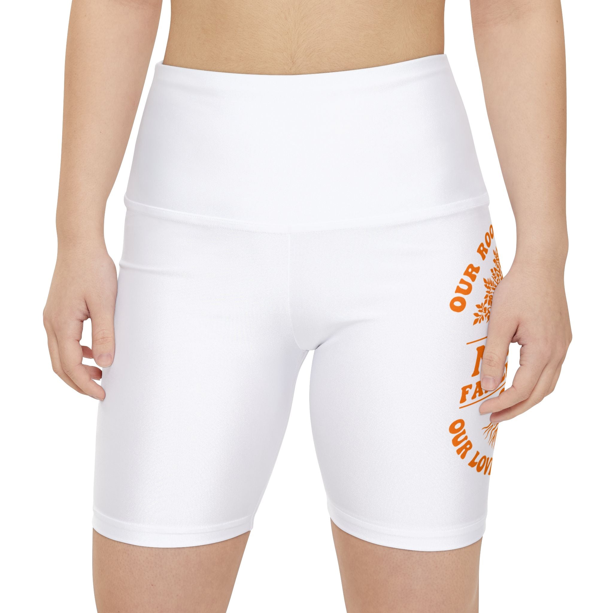 Family Reunion Women's Workout Shorts — Custom 'Our Roots Run Deep' Design
