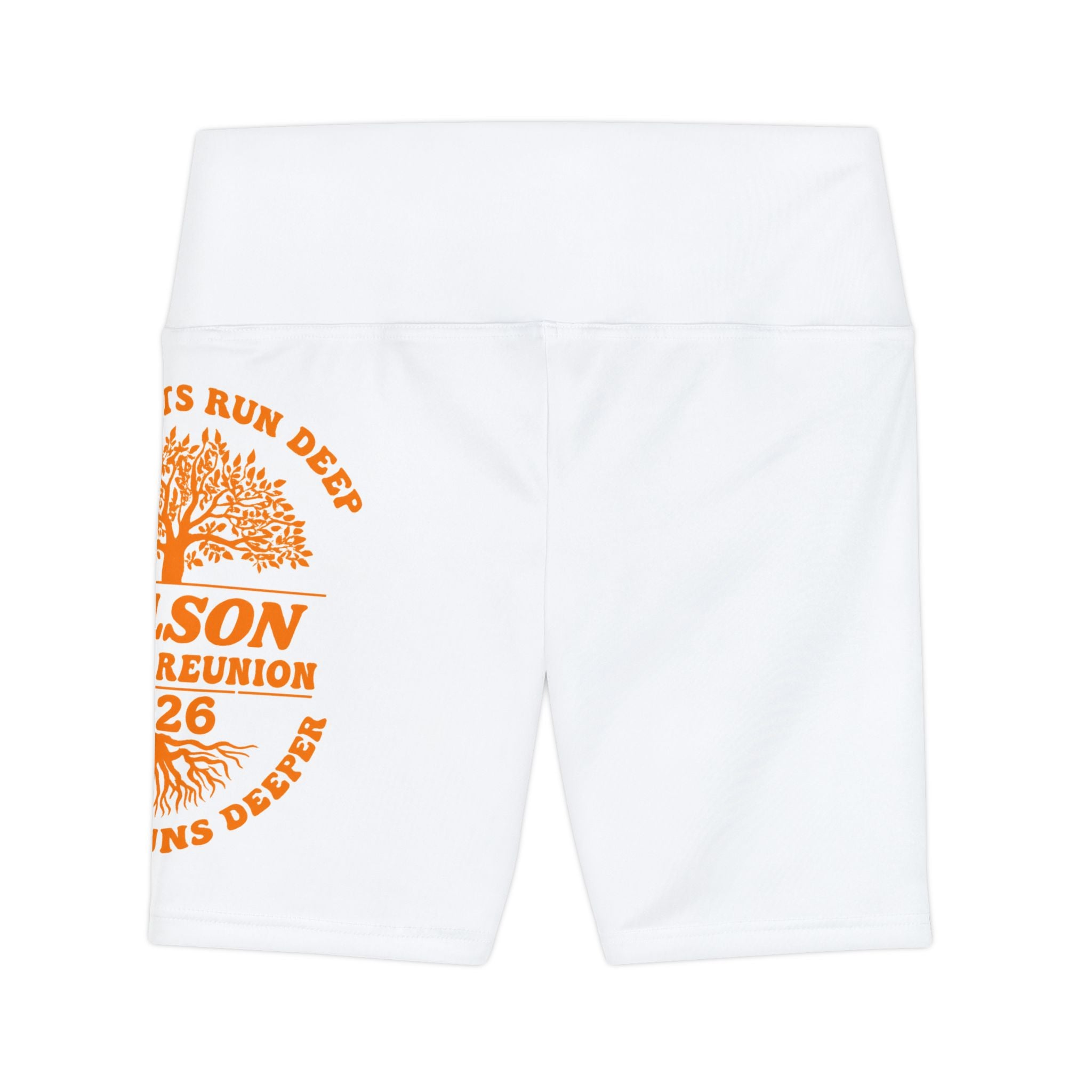 Family Reunion Women's Workout Shorts — Custom 'Our Roots Run Deep' Design